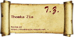 Thomka Zia névjegykártya
